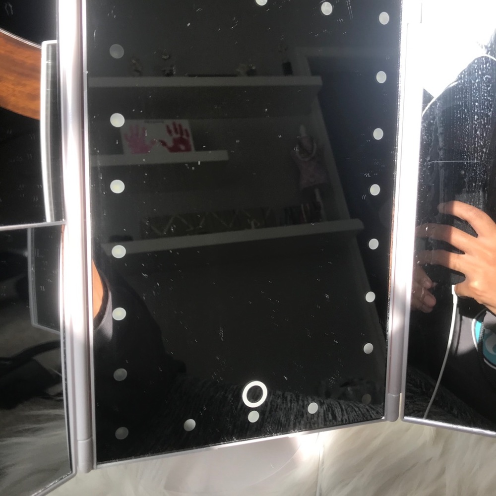 vanity mirror with lights foldable